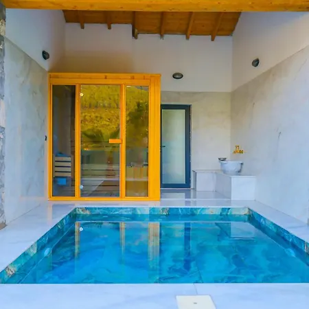 Luxury Stone House With Indoor - Outdoor Pools, Turkish Bath And Sauna In Fethiye Feriehus Incirkoy
